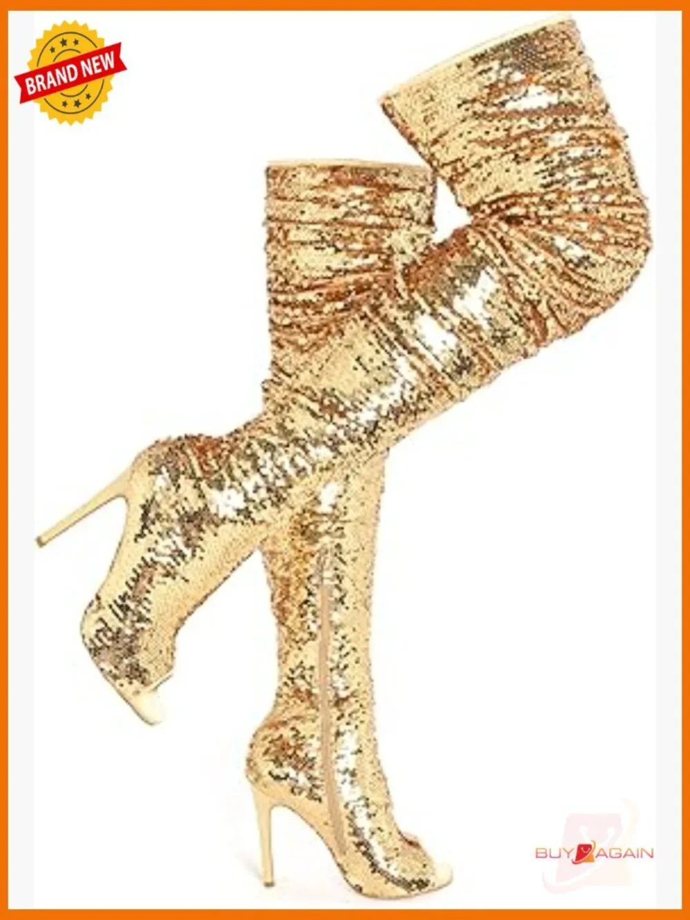 Sparkly Sequin Over the Knee Stiletto Boots